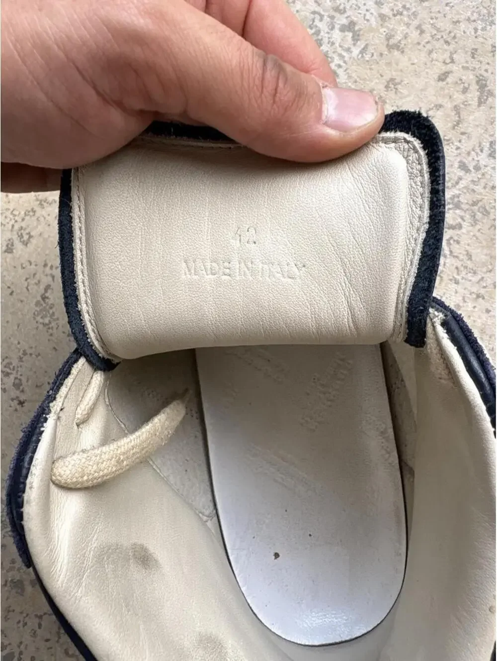 Maison Margiela Men's Black and Navy Trainer